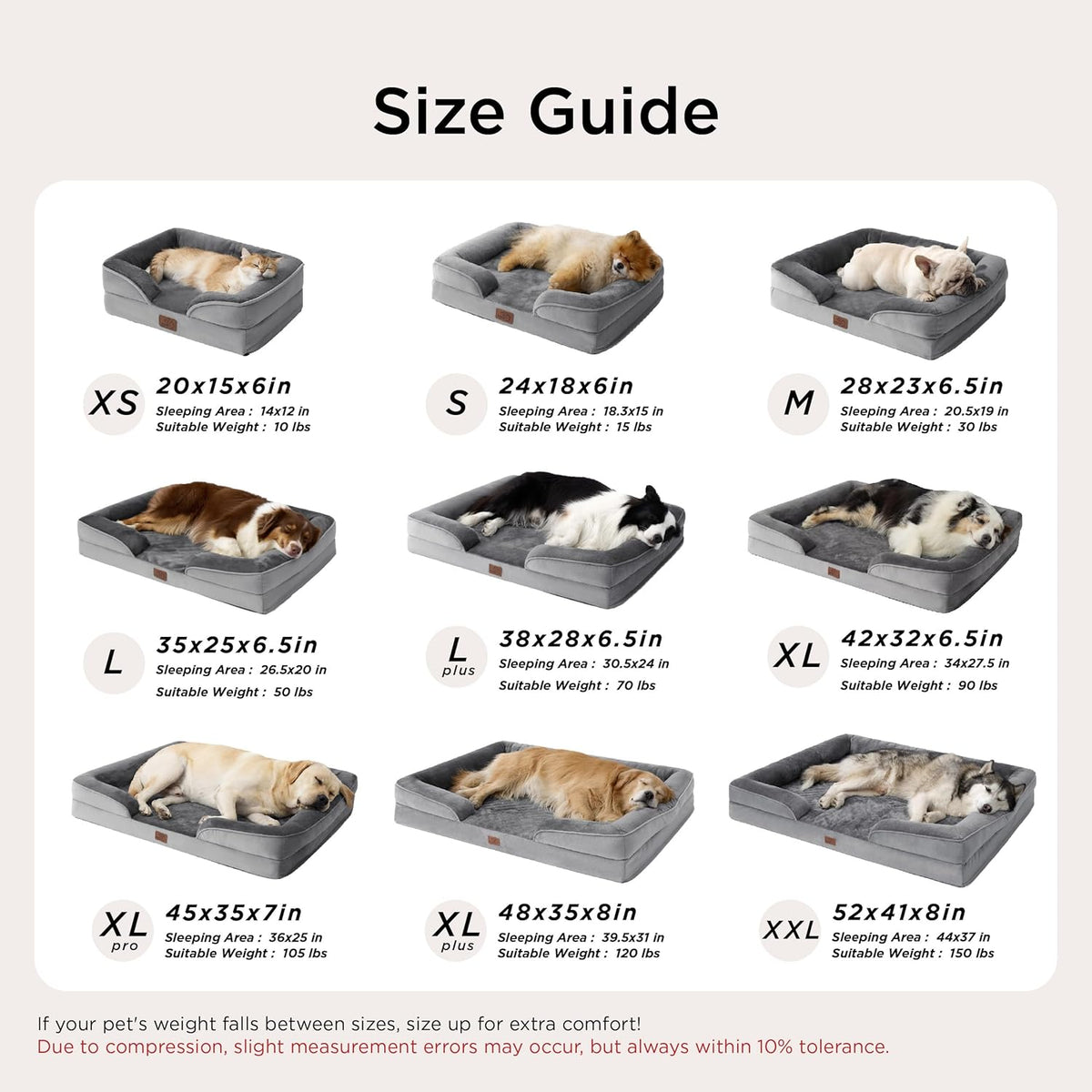 Orthopedic Dog Bed Medium Washable Original Design, 28" Grey