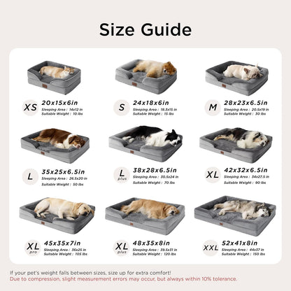 Orthopedic Dog Bed Medium Washable Original Design, 28" Grey