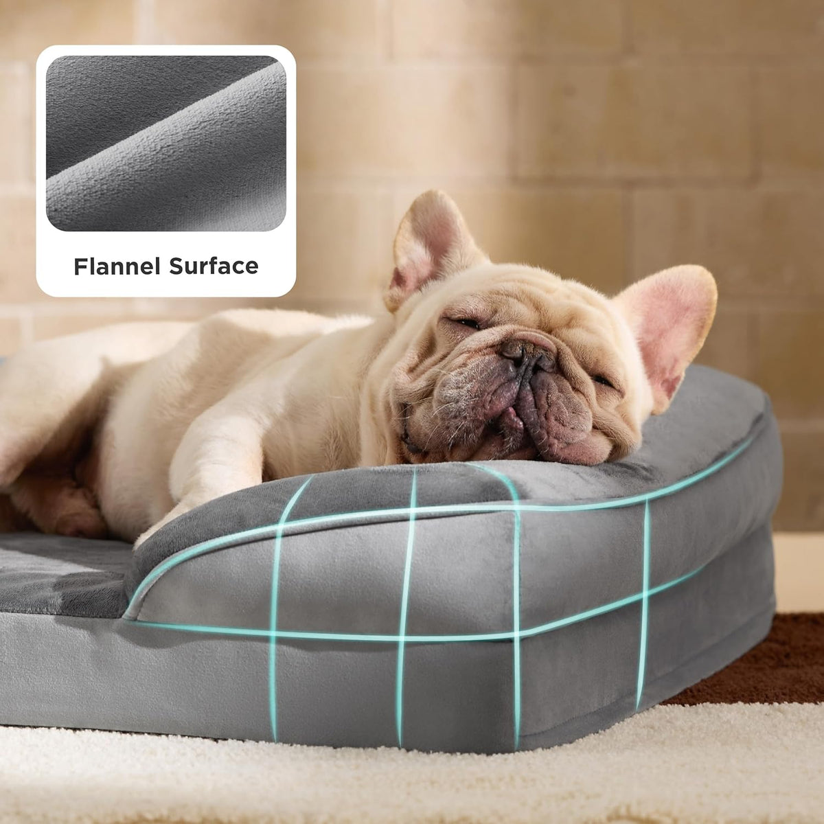 Orthopedic Dog Bed Medium Washable Original Design, 28" Grey